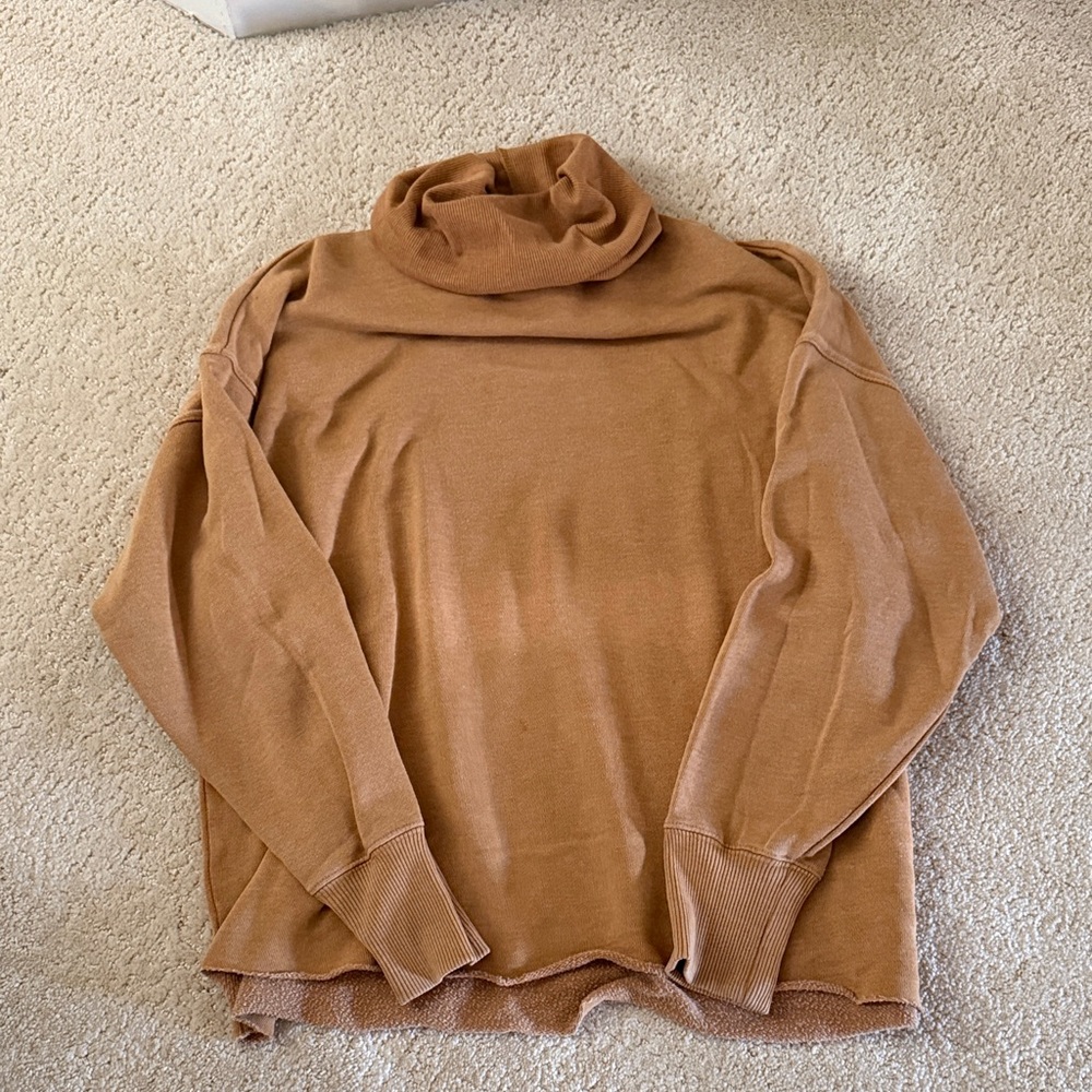 Aerie Cozy Women's Turtleneck Sweater in Camel